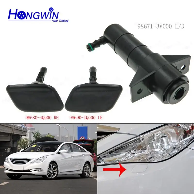 98671-3V000 98680-4Q000 Headlight Cleaning Washer Nozzle Cover Cap Lid For Hyundai Sonata 8 Azera 2010 2011 2012 2013 2014 2015