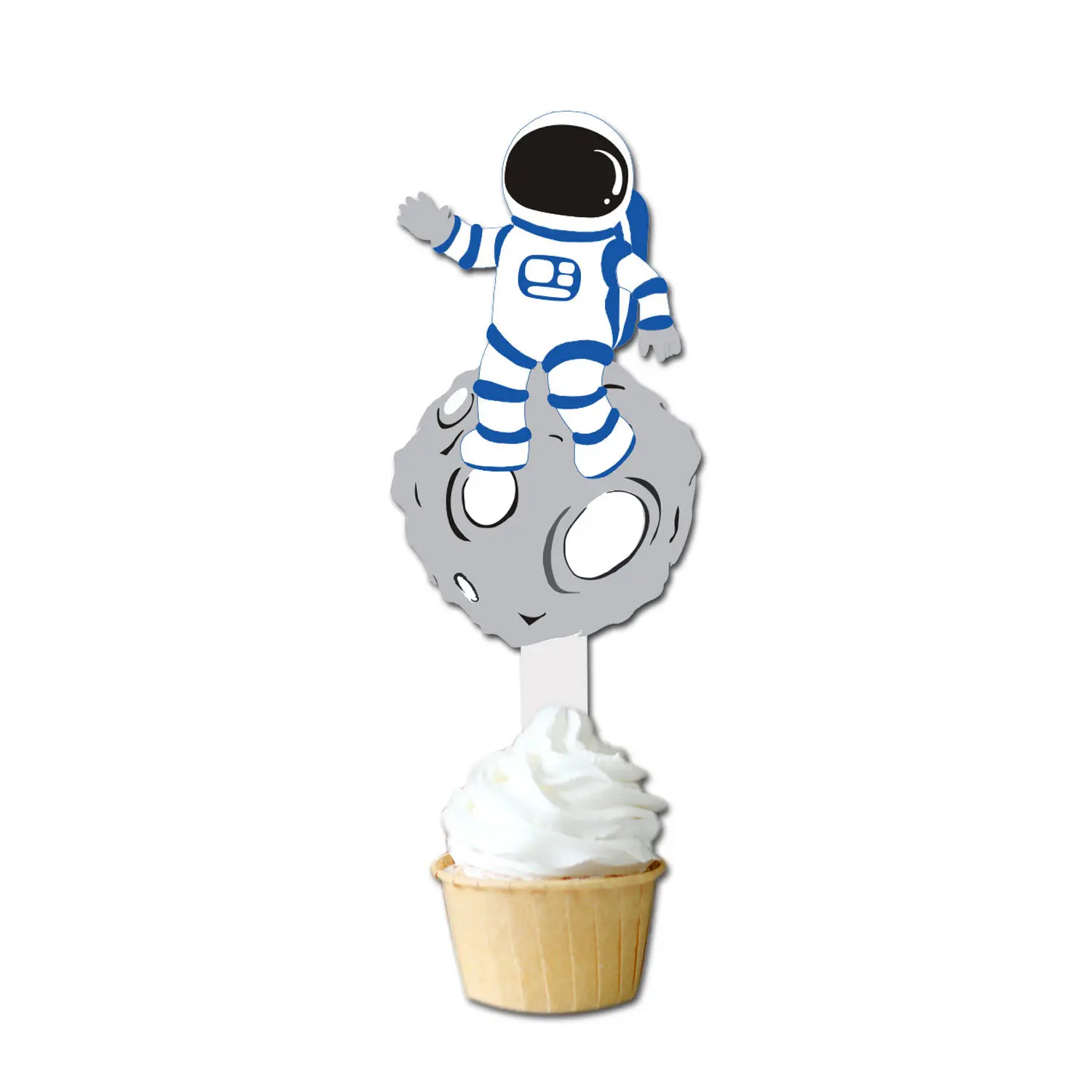 Outer Space Astronaut Cupcake Topper Universe Series Cake Toppers For Universe Planet Birthday Party Dessert Props Festive Decor