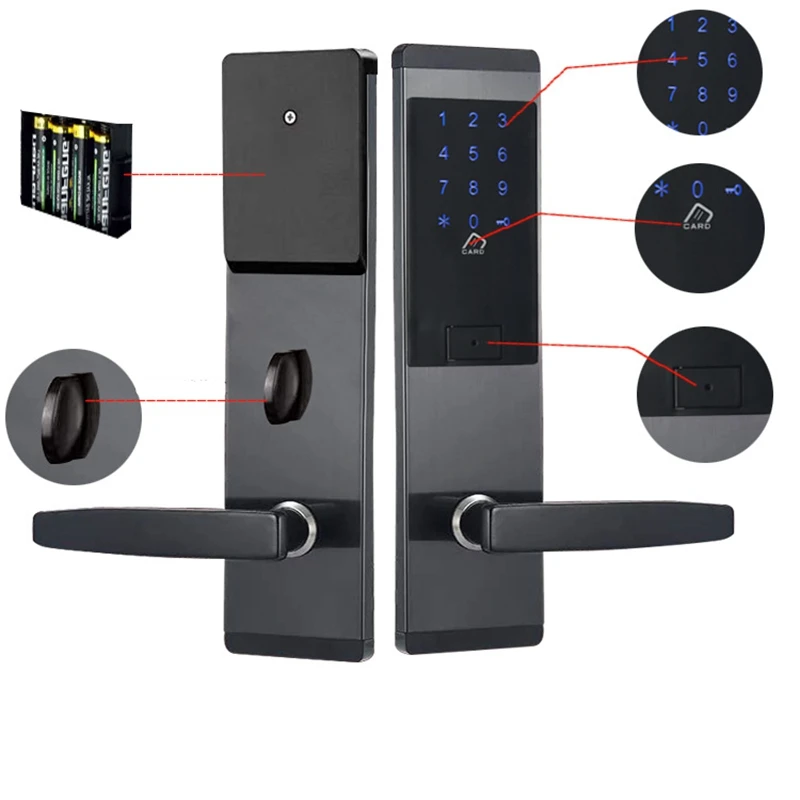 Wifi Smart Door Lock Bluetooth IC Card RFID Door Lock APP Mobile Phone Control Wooden Electric Security Alarm Door Lock