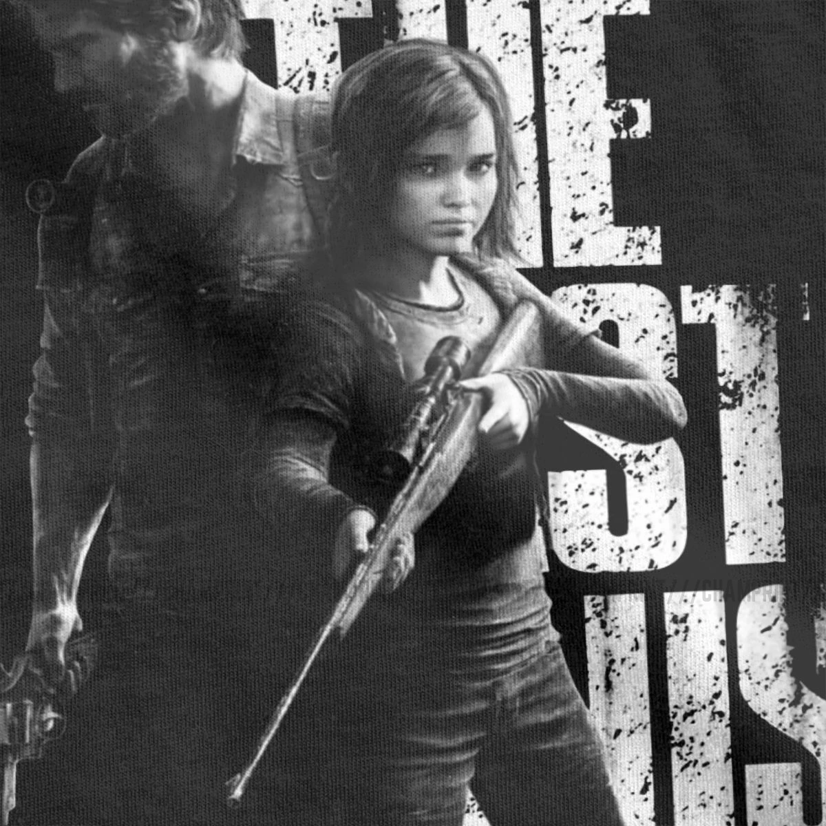 Vintage The Last Of Us Ellie And Joel T-Shirt for Men Cotton T Shirts Fireflies Tlou Video Game Short Sleeve Tee Shirt Plus Size