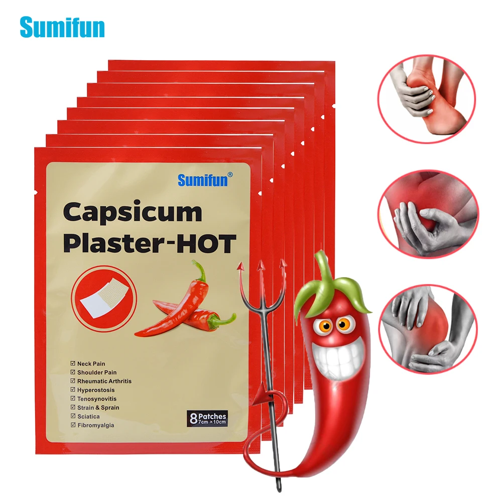 

40/64pcs Sumifun Pepper Hot Pain Relief Plaster Back/Neck/Shoulder Chinese Herbal Medical for Joint Arthritis Patch K01501