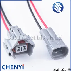 2 Pin/Manier Brandstof Injector Connectors Pluggen Met Kabel Draad Pigtail Voor Nissan Toyota Mazda Subaru 350Z 6189-0060 Met 15Cm 18AWG