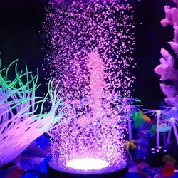 Remote controlled IP68 Waterproof Aquarium Submersible Fish/Turtle Tank Air Stone Bubble Led Light RGB Underwater Lighting Decor