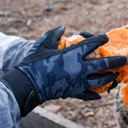 QIANGLEAF Tactical Pu Nubuck Working Gloves Hunting Camping Cycling Outdoor Sport Fishing Safety Camouflage Cycling Glove 2500MC