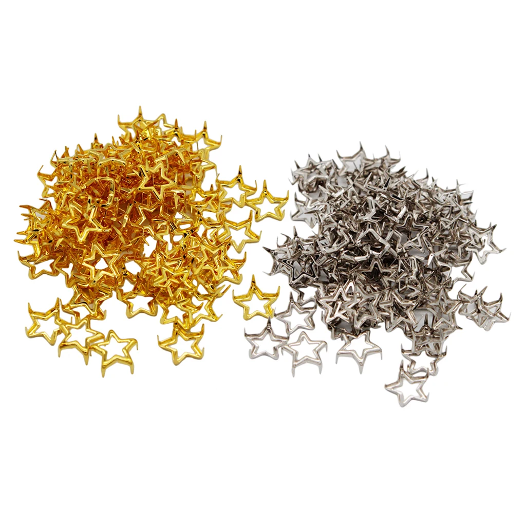 Tachuelas de estrella huecas de Metal Vintage, remache para artesanía de cuero, bolso de ropa DIY, muñeca, ropa, Jeans, zapatos, sombreros,
