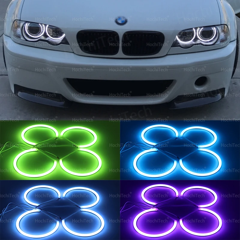 

for BMW 3 series E46 sedan touring wagon coupe compact 1998-2005 Multi-Color 16-Color RGB Cotton LED Angel Eyes Halo Ring