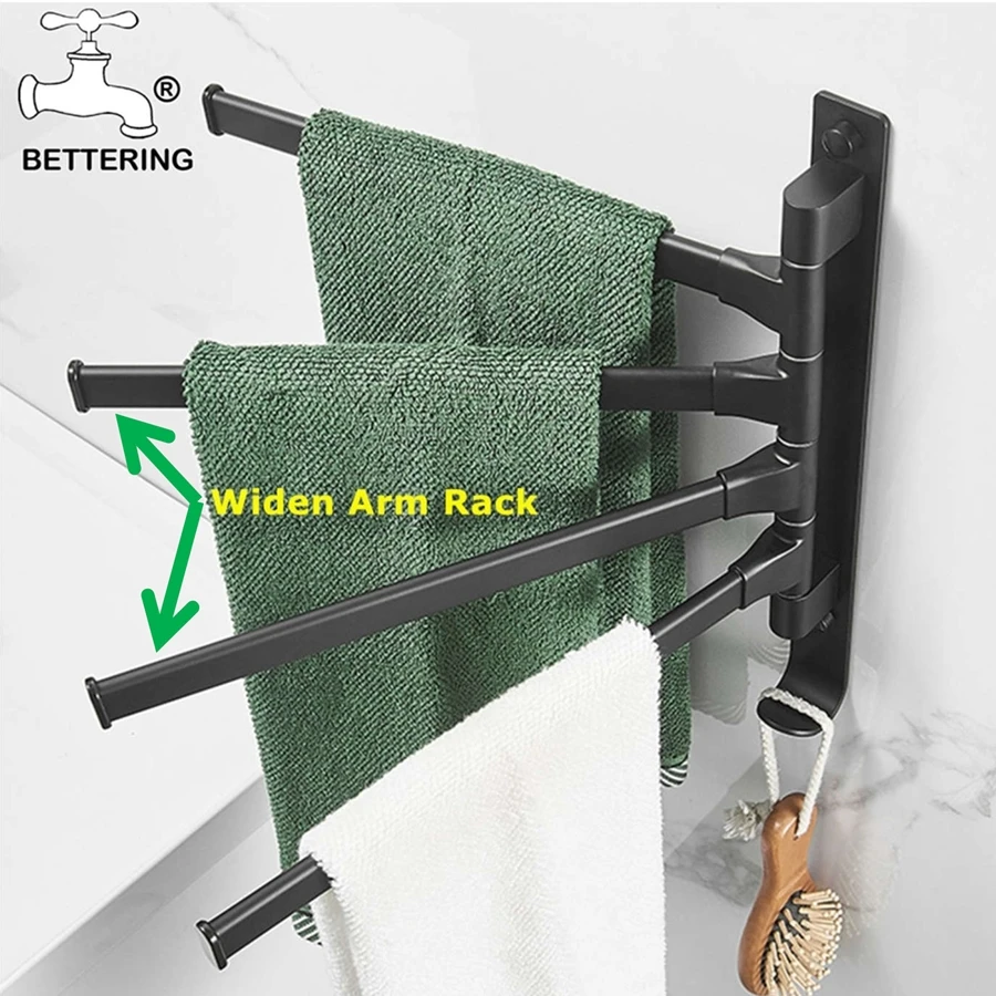 Towel Hanger Free of Pouch Towel Rack Bathroom Aluminum Black Towel Bar Rail Matte Black Towel Holder вешалка для полотенец