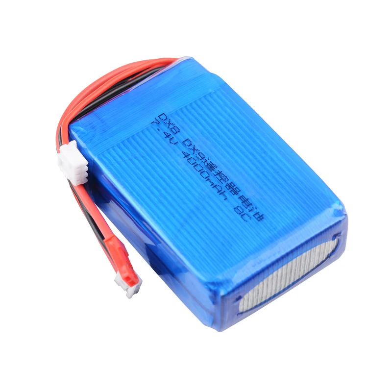 RC 7.4V 4000mAh 8C Trasmettitore Lipo Batteria JST spina per Spektrum DX9 DX8 DX7 DX6E Trasmettitore del telecomando Batteria