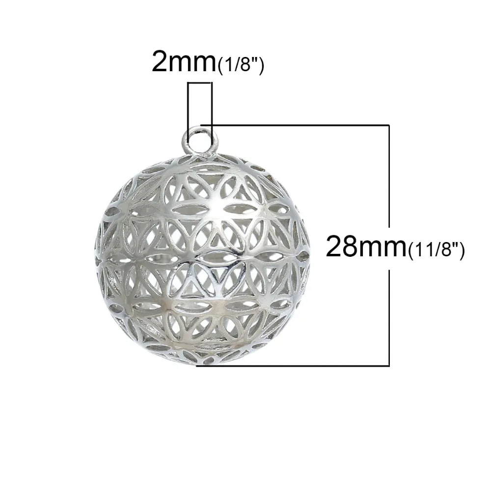 New Fashion Copper Flower Of Life Charms Pendants Round Gold Color Hollow Carved For DIY Making 28mm(1 1/8\