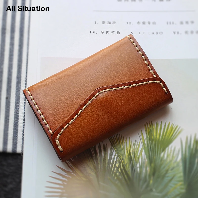 Luxury Mini Card Wallet Cowhide Leather Top Quality Male Casual ID Bus Credit Card Purse Women Simple Storage Coin Pouch