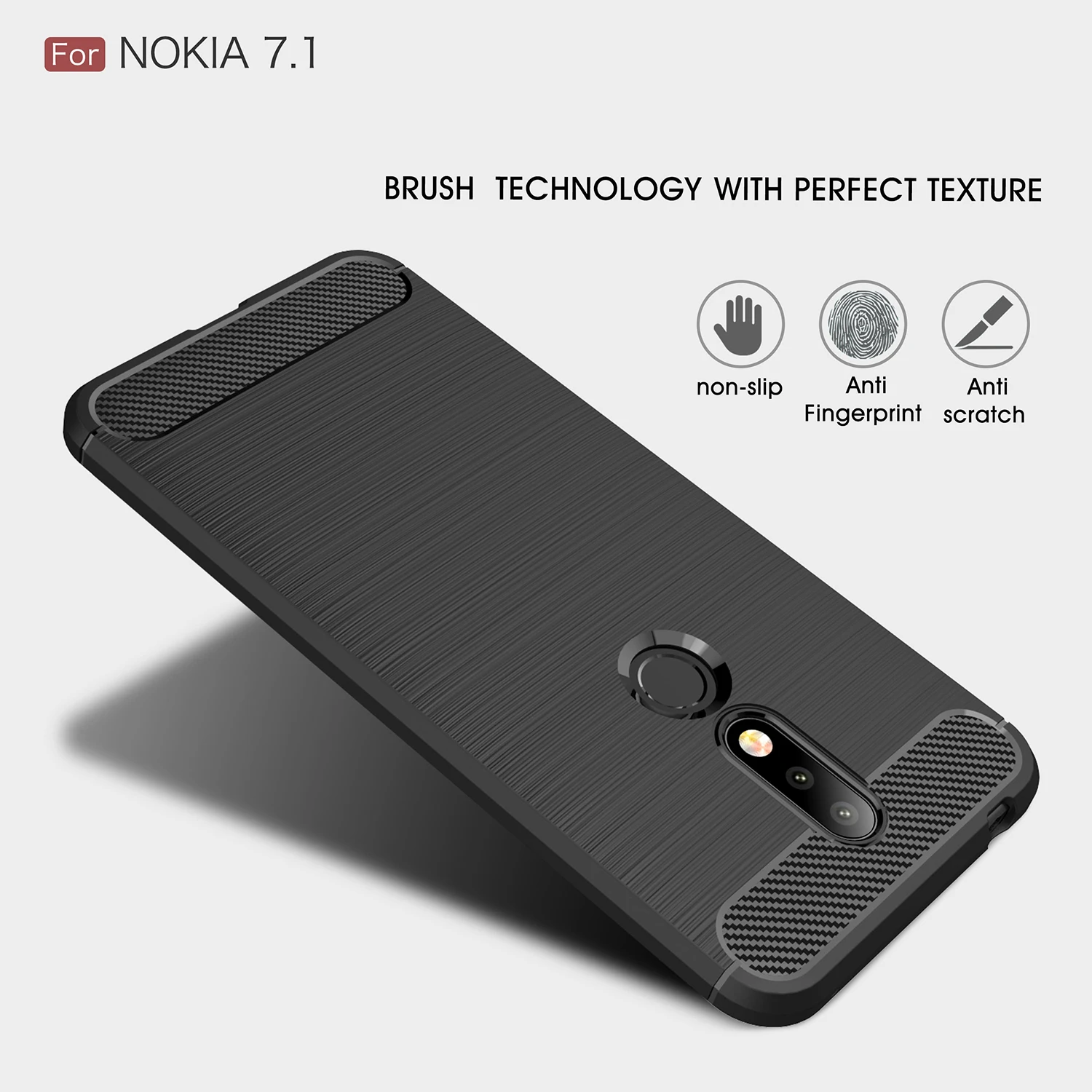 Luxury Case For Nokia 7.2 7.1 Plus on Nokia 7 Plus CASE Soft Silicone Carbon Fiber Shockproof tpu Back Cover for Nokia 7.2 Shell