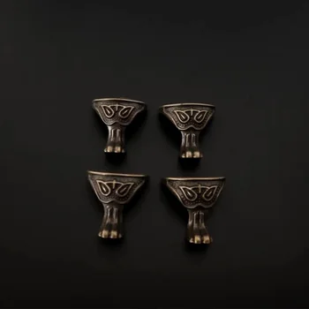 NUOVO 4 Pcs D'antiquariato Della Lega di Stile Materiale Scatola di Cassa di Legno Decorativo Piedi Gamba Angolo Mobili Gambe Decorazione Forniture