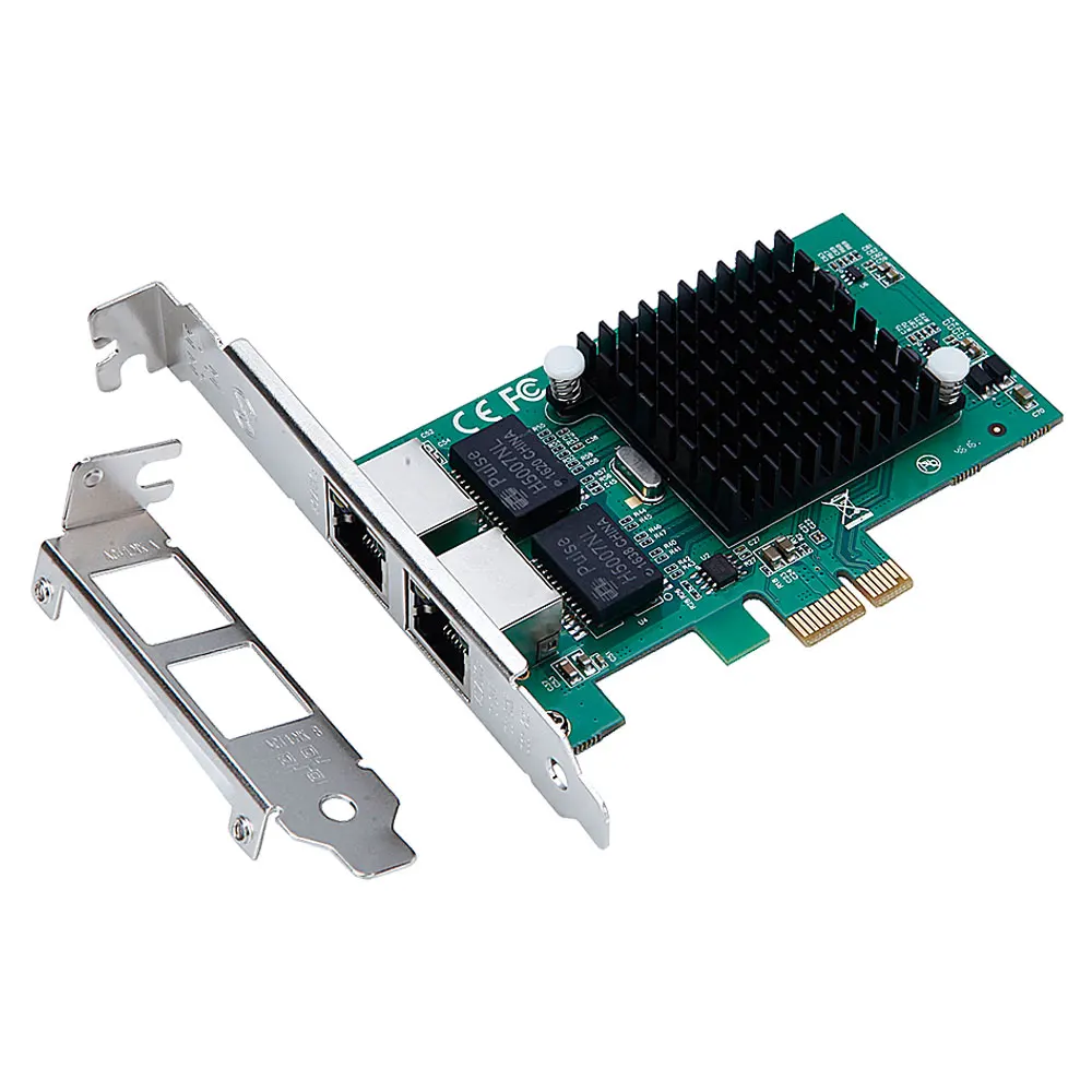 

DIEWU PCIe Gigabit Dual Port NIC Server Network Lan Adapter Card Intel 82575 Chip 2 RJ45 Port 10/100/1000Mbps For Desktop PC