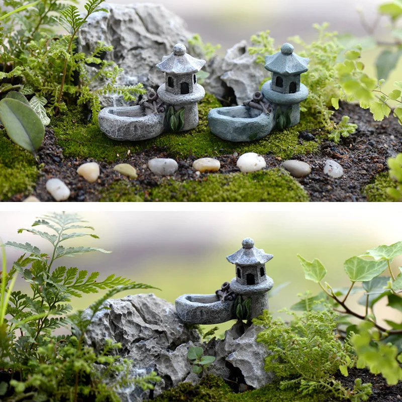 Pool Tower House Fence Figurine Micro Landscape Home Decor Miniature Fairy Garden Ornaments Decoration Accessories Modern Figure