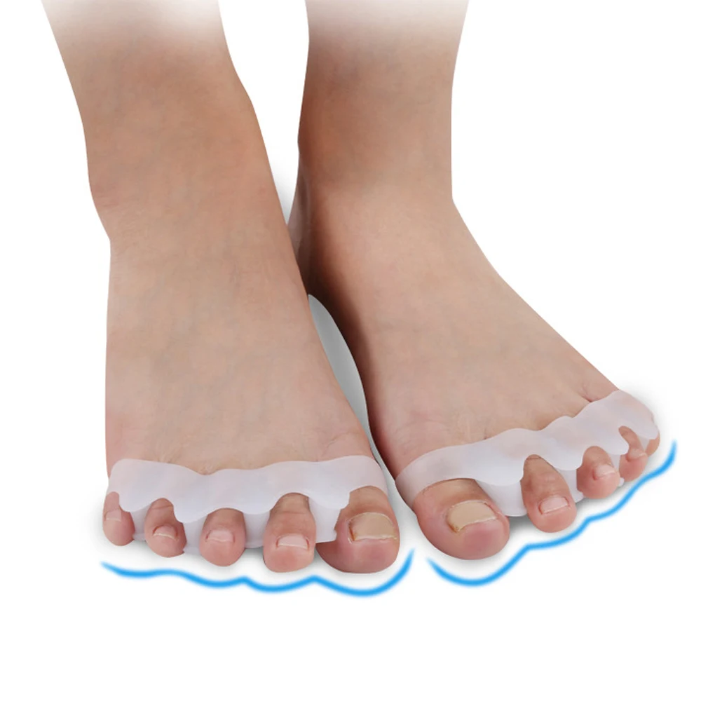 2 stücke = 1 paar Neue Schutz Zehen Separator Geeignet Bunion Corrector Material Weiche Gel Haarglätter Spacer Bahren Pflege werkzeug