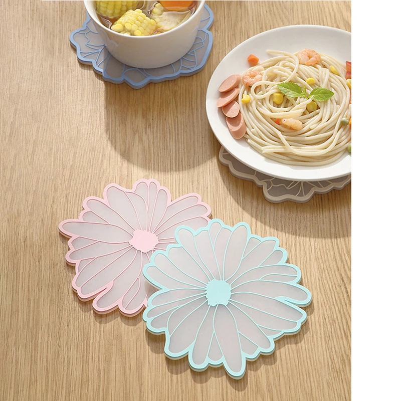 Floral Silicone Tablemat Flower Kitchen Dining Table Decor Heat Insulation Mat Pad Cup Holder Coaster Bowl Placemat Pannenlap