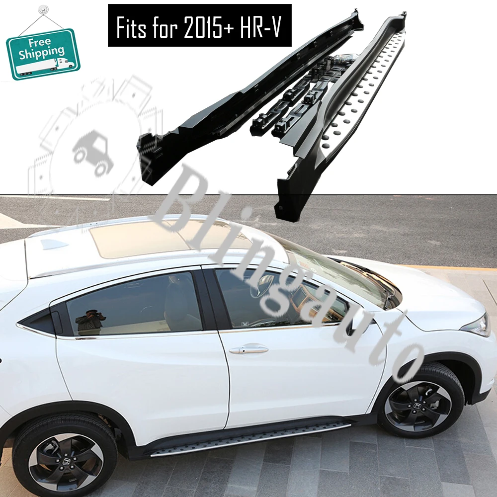 Fits for H ONDA HRV HR-V VEZEL 2015-2021 2Pcs left right Aluminium running board side steps nerf bar car pedal side stairs