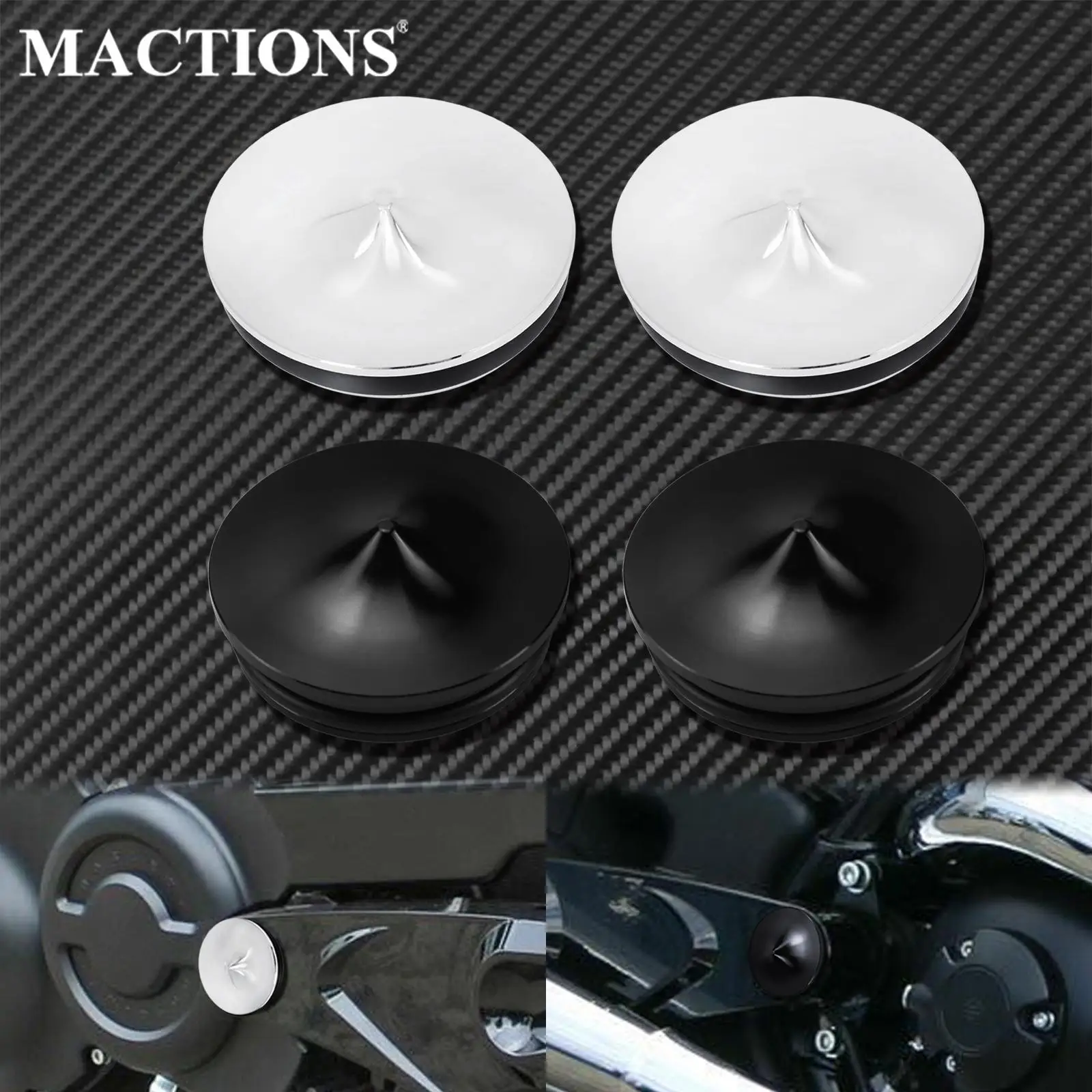 2XMotorcycle Black/Chrome Swingarm Caps Cover Aluminum For Harley V Rod 2006-2017 Night Rod VRSCD Special VRSCDX XG750A VRSCAW