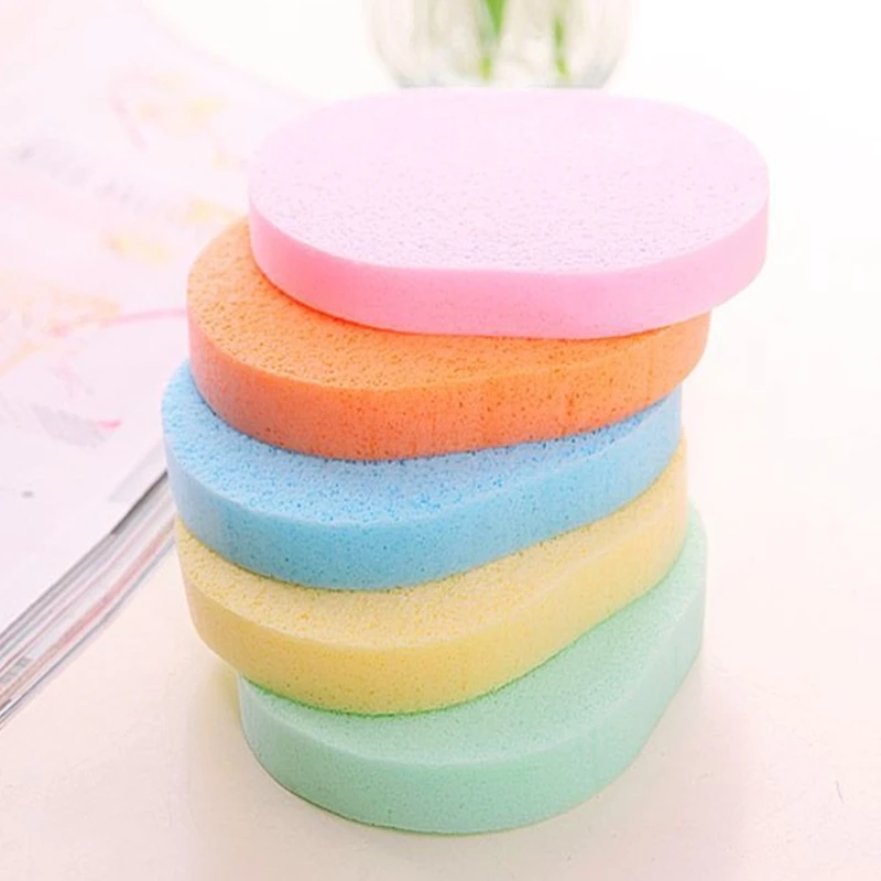 1pcs Random Color Soft Facial Cleansing Sponge Pad Face Makeup Wash Cleaning Sponge Esponja Maquiagem Tools