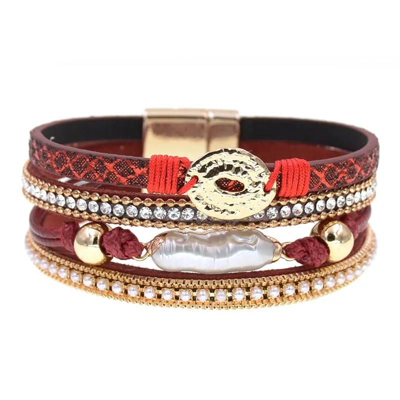 WELLMORE NEW leather bracelets for women fashion magnet charm Bracelets & Bangles Female Jewelry wholesale dropshipping