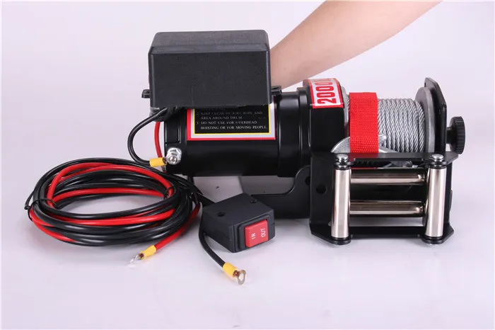 2000 lbs portable ATV electric winch small winch electric 12v