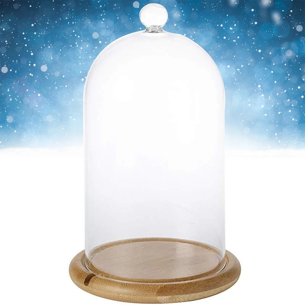 Clear Glass Jar Dome Cover Decorative Clear Glass Dome Cloche Bell Cover Fresh Flower Glass Cover for Wedding Party Valentine