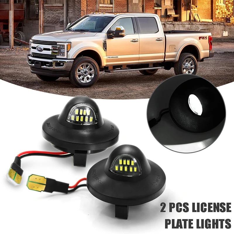 LED License Plate Light Tag Lamp Assembly Replacement For Ford F-150 F-250 F-350 F-450 F-550 Superduty Ranger Pickup Truck 12V