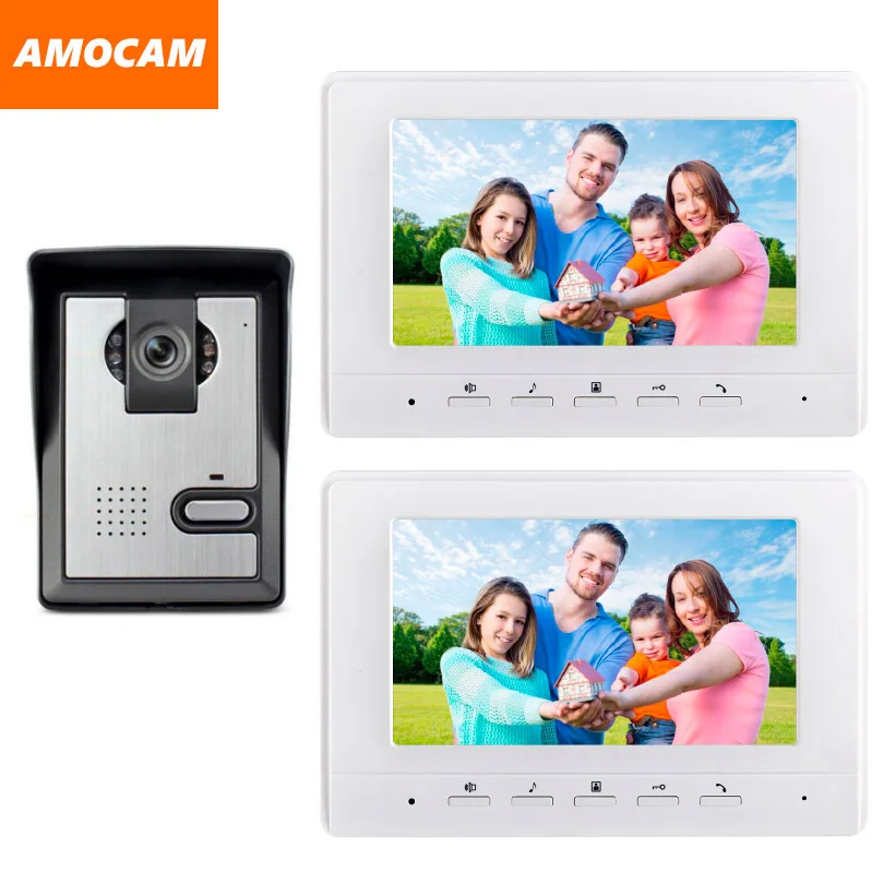 7 Inch Monitor Video Door Phone Intercom Doorbell System waterproof night vision Camera Video doorphone Interphone Kit 2-Monitor