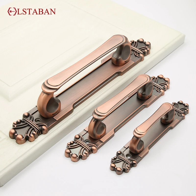 مقبض باب من سبائك النحاس والزنك العتيق مقبض باب منزلق مقبض باب خشبي برونزي مقبض باب منزلي أخضر عتيق