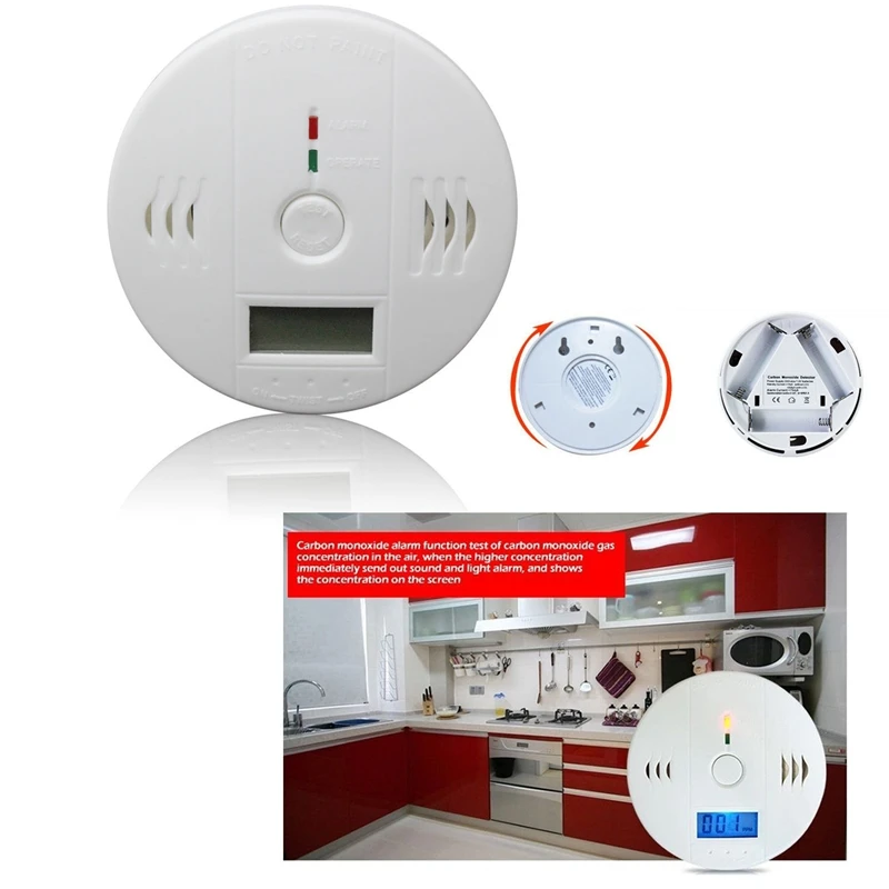 Home Security LCD Carbon Monoxide Detector Independent CO Gas Sensor 85dB Warning-up High Sensitive Poisoning Alarm Detector