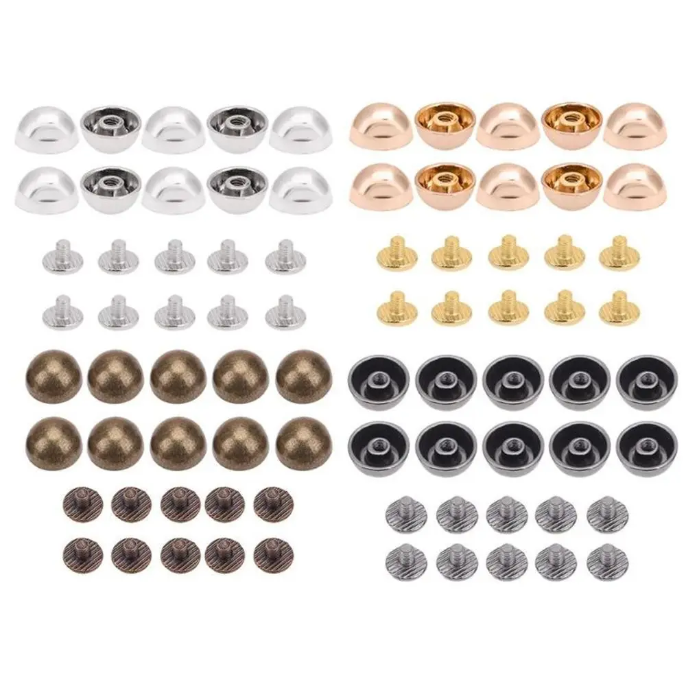 8/10/12/16/20mm DIY Clothes/Bag/Shoes Metal Nail Leather Craft Mushroom Dome Strap Rivets Solid Nail Bolt Round Head Screws