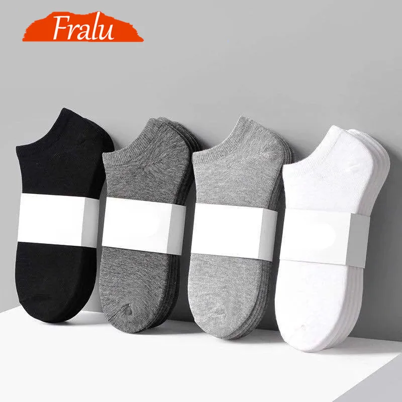 5 Pairs Women Socks Breathable Sports socks Solid Color Boat socks Comfortable Cotton Ankle Socks White Black