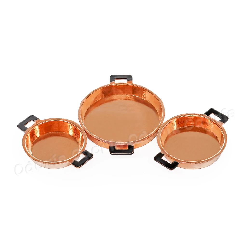 Odoria 1:12 Miniature 3PCS Tarte Tatin Pan Kitchenware Cookware Kitchen Set Dollhouse Accessories Doll House Decoration