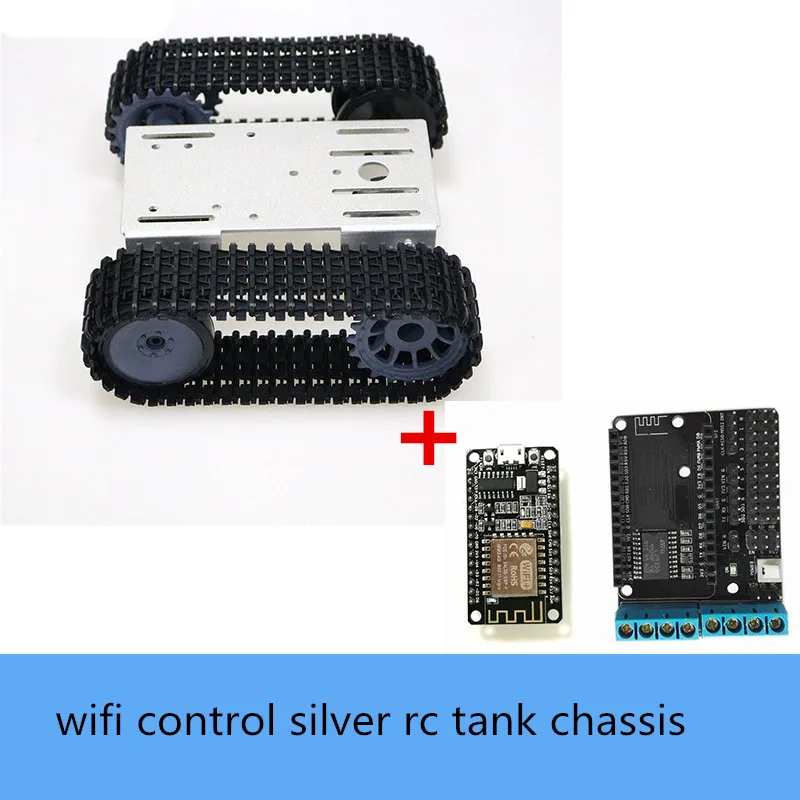 Châssis de réservoir Robot RC intelligent en métal, contrôle Wifi sans fil avec Kit de contrôleur NodeMCU, moteur DC 33GB-520, bricolage éducatif pour Arduino