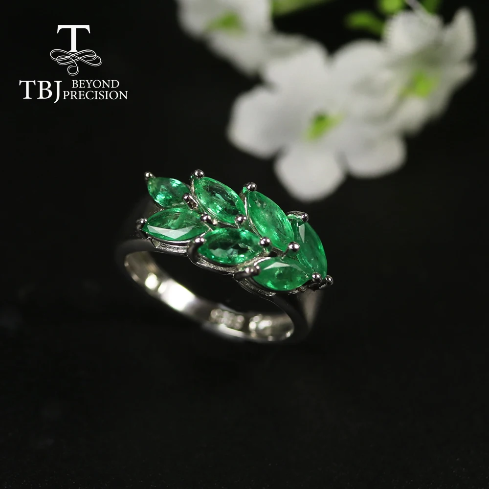 Natural Emerald Ring precious gemstone green zambia emerald jewelry 925 sterling silver fine jewelry for women best gift