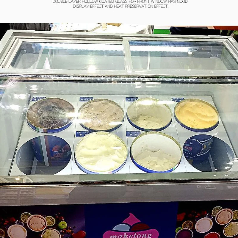 Commercial Ice cream display freezer cabinet showcase Hard ice cream counter top ice cream display