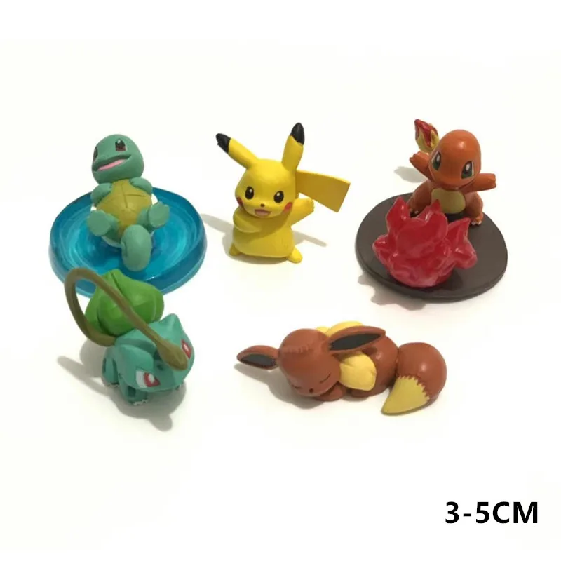 Pokemon Pikachu Various Sleep style Toys Set Anime Cartoon Action Figure Dolls Collection Model  Kawaii Kids Birthday Gifts