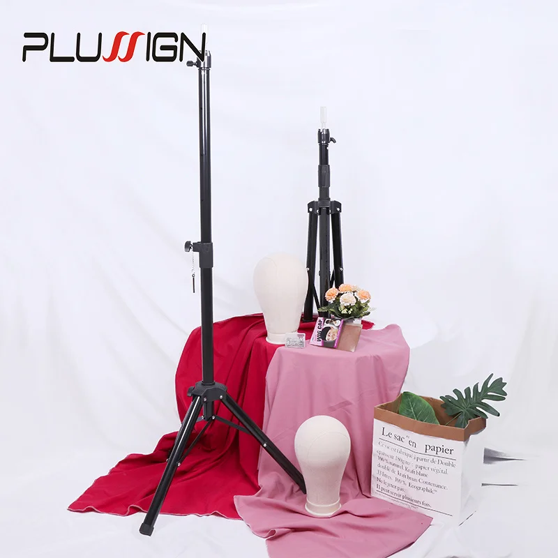 Plussign Pruik Stand Verstelbare Tripod Stand Houder Mannequin Hoofd Statief Kappers Training Head Holder Haar Training Tool