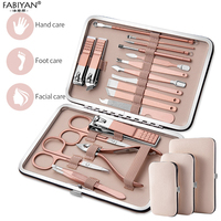 7/10/15/18Pcs Set Stainless Steel Manicure Pedicure Nail Clippers Set Scissors Tweezers Ear Spoon Dead Skin Remover Tools Kit