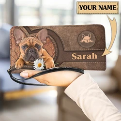 Lovely Pug Print Women Wallets Kawaii Leather Card Holder High Quality Female Purse Zipper Wallet Personalized Dog Lovers Gifts