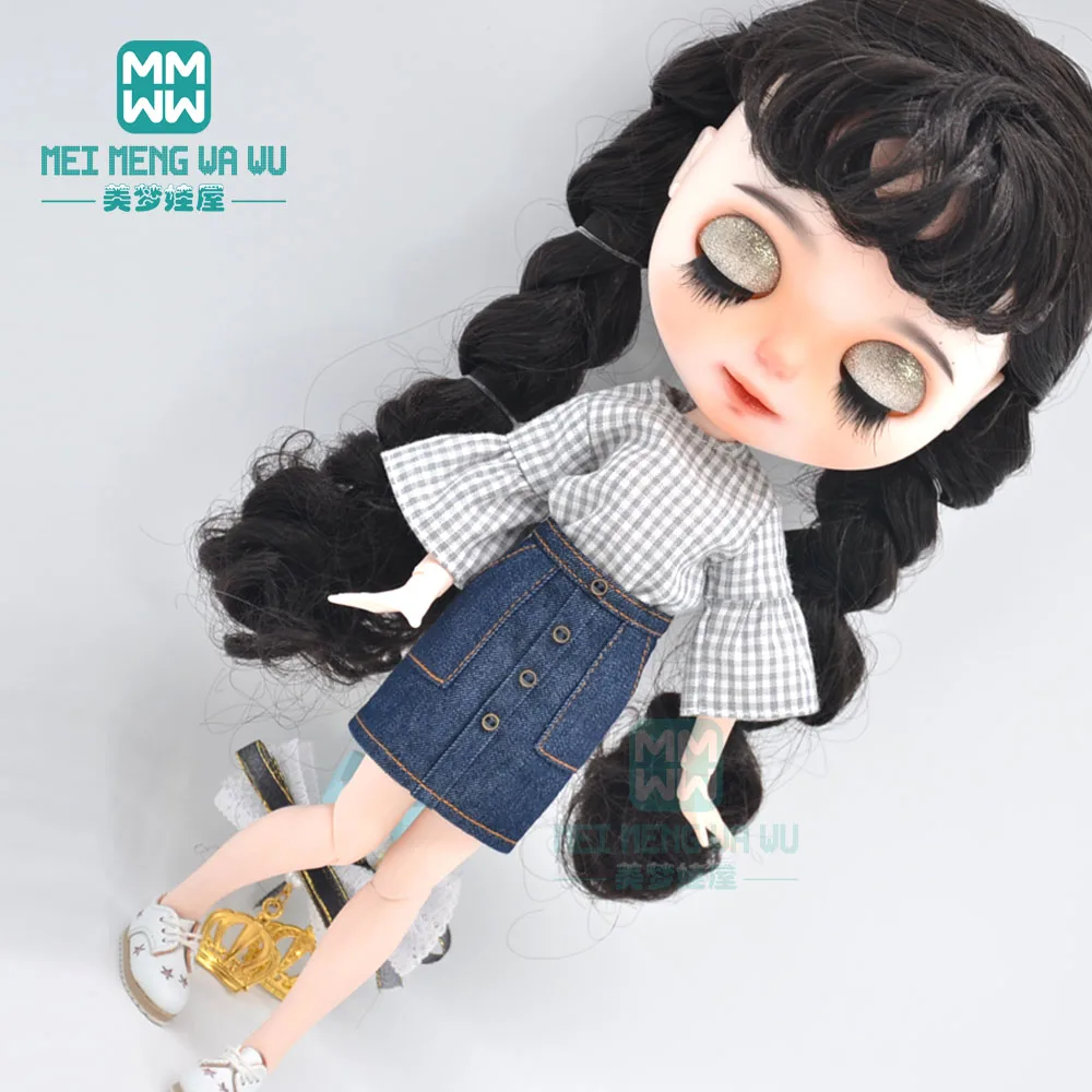 28cm Blyth Doll Clothes Plaid dress, princess dress