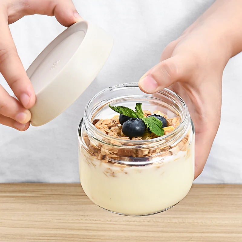 Glass Storage Jar Sealed Food Storage Container Household Multi-function Small Tea Cans Grains Candy Storage Salad Dessert Bowl