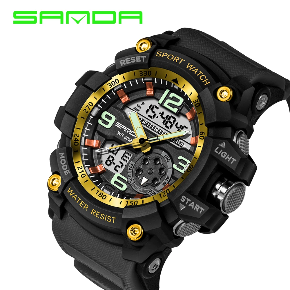 Sanda Sport Watch Men 2020 Clock Male Led Digital Quartz Wrist Watches Men\'s Top Brand Luxury Digital-watch Waterproof Relogio