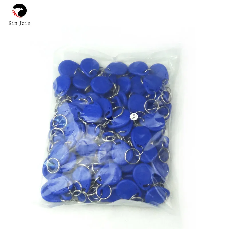 IP65 100pcs Blue 125Khz RFID Card Keyfobs For Access Control And Other RFID Reader Use