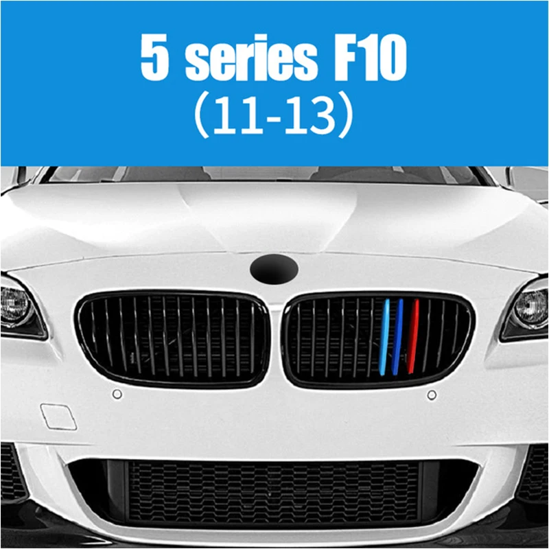 3pcs ABS Car Grille Sticker Strip Cover Trim Clip For BMW 5 Series E39 E60 E61 F10 F11 F07 G30 G31 GT GT5 M style Accessories