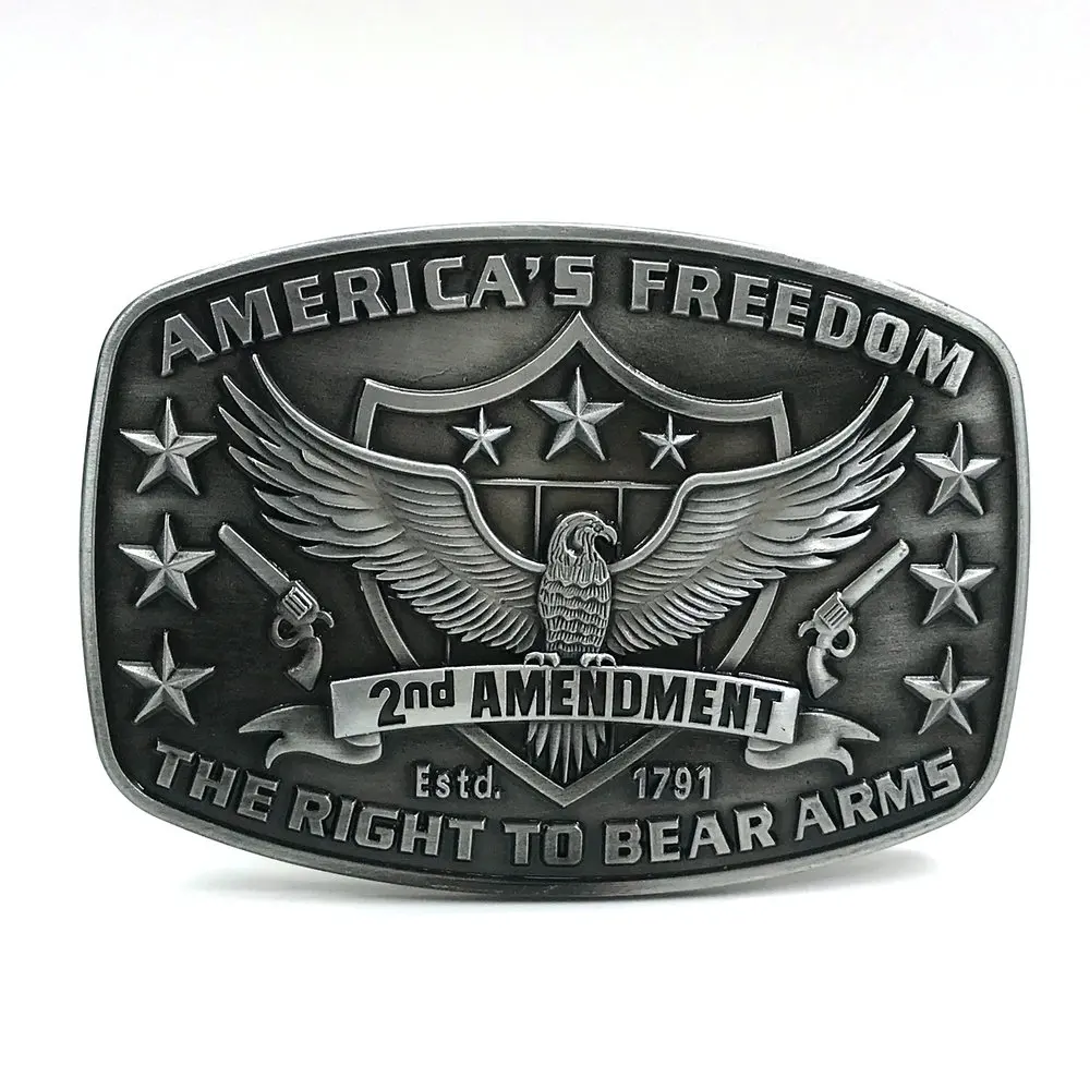 

Western Cowboy Zinc Alloy Second Amendment Legacy Attitude Buckle