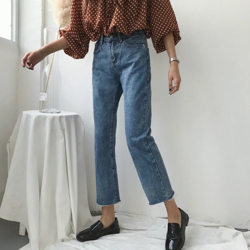 Jeans Vrouwen Trendy Elegante All-Wedstrijd Hoge Kwaliteit Koreaanse Stijl Leisure Dagelijkse Womens Vrouwelijke Mooie Eenvoudige 2020 Nieuwe meisjes Solid