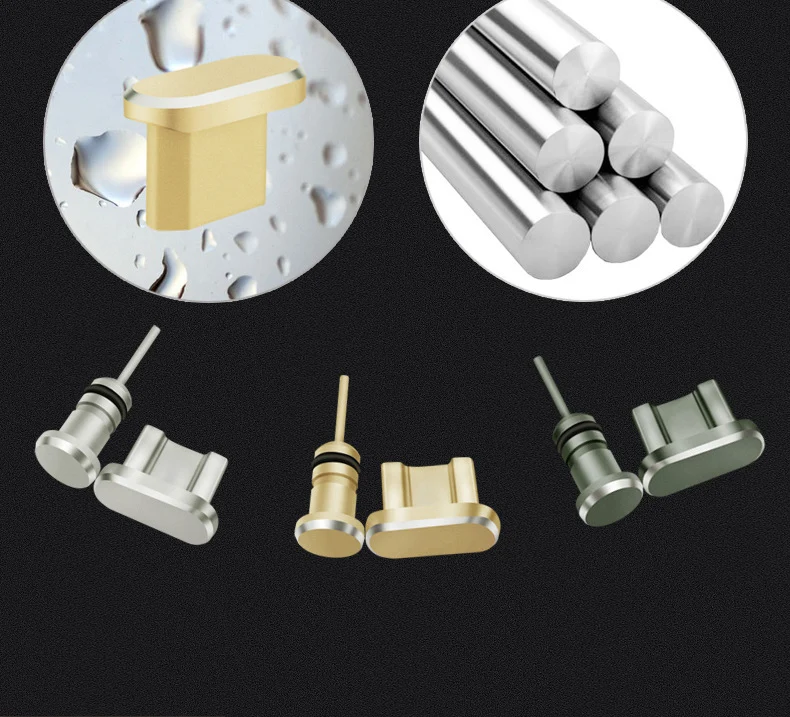 โลหะที่มีสีสัน Micro USB 3.5มม.แจ็คปลั๊กป้องกันฝุ่น Charger Dock ปลั๊กเสียบสำหรับโทรศัพท์มือถือ Android โทรศัพท์อุปกรณ์เสริม