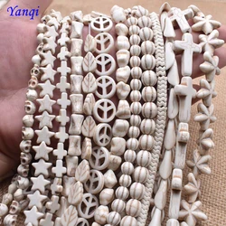 Multiple styles Starfish Skull Howlite Leaf Cross Natural White Turquoises Beads Loose Spacer Beads For Jewelry Making DIY