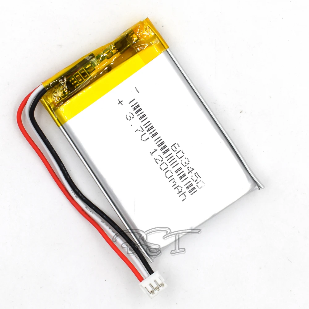 

10Pcs 1200mAH 603450 Polymer 3Wire With Plug Rechargeable lithium 3.7V Li-ion Liion Battery for GPS Speaker MP3 MP4 Navigater Ca